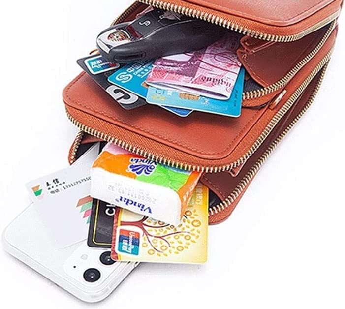 MOCA Girls Women's Touch Screen wallet sling bag for with Mobile Cell Phone holder Pocket Wallet Hand Purse Clutch Crossbody Sling Cell Phone wallet for Women Womens Girls (SJ1211#P, Pink)