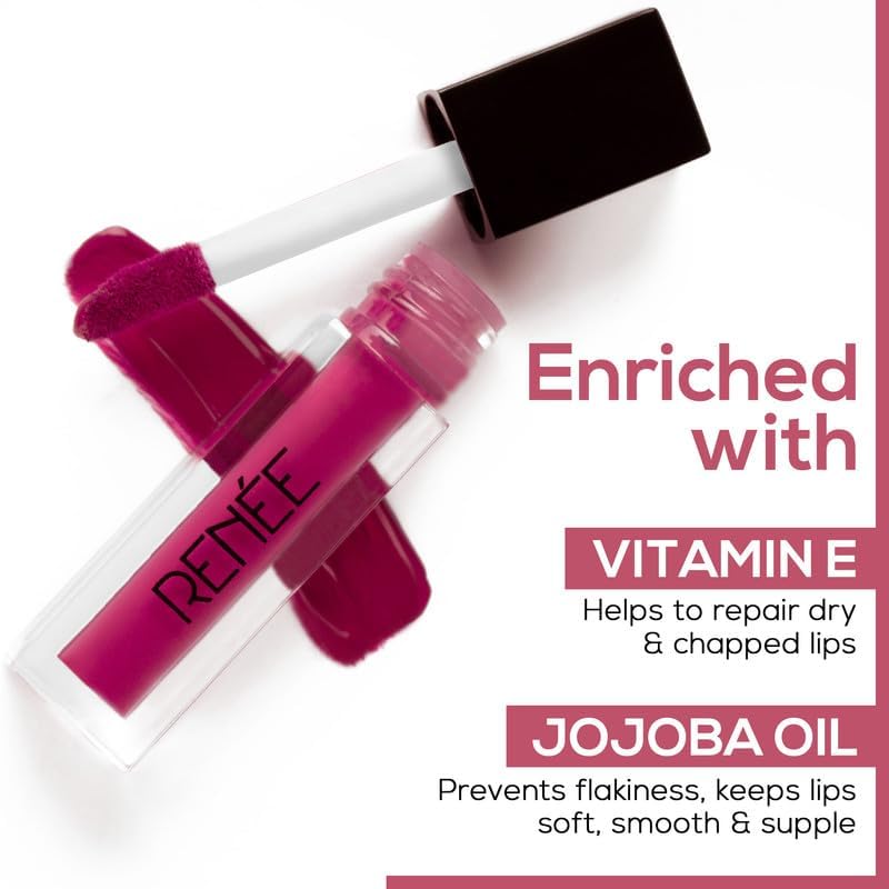 RENEE Stay Forever Matte Liquid Lipstick Combo | Transfer & Smudge-Proof | Long Lasting | Infused with Vitamin E & Jojoba Oil | Perfect for Gifting, Wedding & Special Occasions | Travel Pack of 10