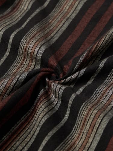 The Souled Store: Roman Men and Boys Long Sleeve Spread Collar Black Striped Lightweight Easy to Style Everyday Office Wear Casual Cotton Regular Shirt