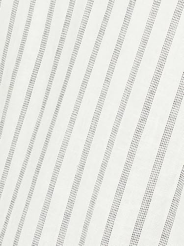 Max URB_N Women Embroidered Striped Oversized Shirt (Ivory_L)