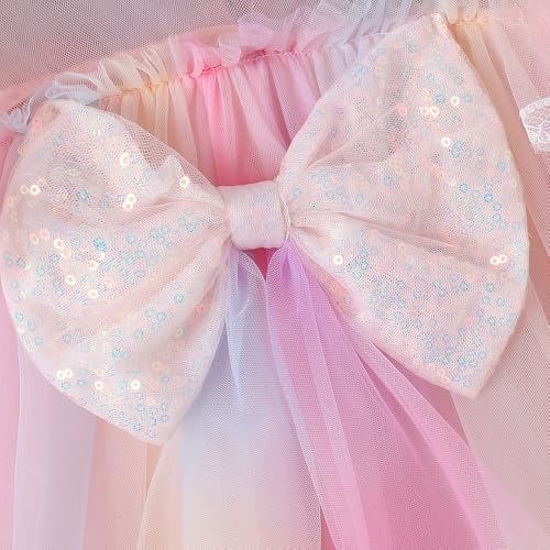 Hoscotch Girls Embellished Pink Short Sleeves Party Dresses for Ages (12-18 Months)