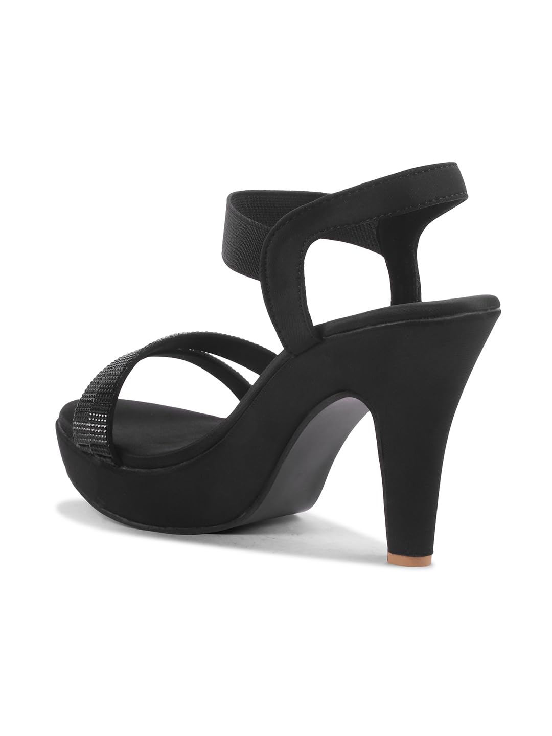 SVYA, Comfortable Heel Sandals for Women and Girl. (Black, UK Footwear Size System, Adult, Women, Numeric, Medium, 7)