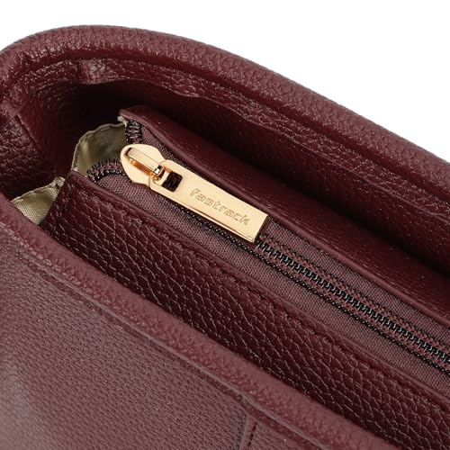 Fastrack Main Character Sling Bag for Women | Compact Crossbody with Magnetic Closure Flap, Adjustable Strap & Internal Zipper Pocket | Trendy Everyday Sling Bag