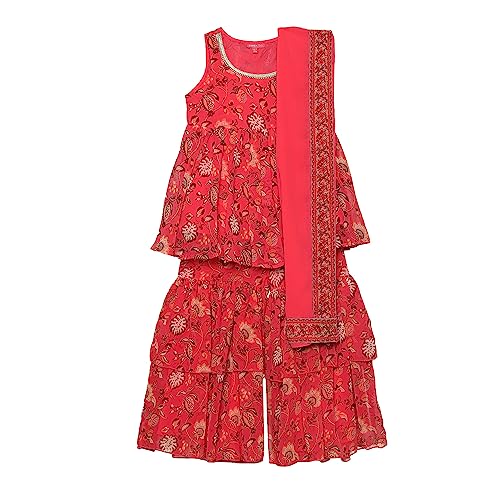 BIBA GIRL SOLID; EMBROIDRED GATHERED KID(KW5399_PEACH_15)