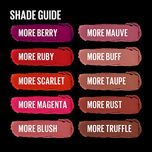 Maybelline New York Color Sensational Ultimatte Matte Lipstick, Non-Drying, Intense Color Pigment, More Buff, Pink Beige, 0.06 oz