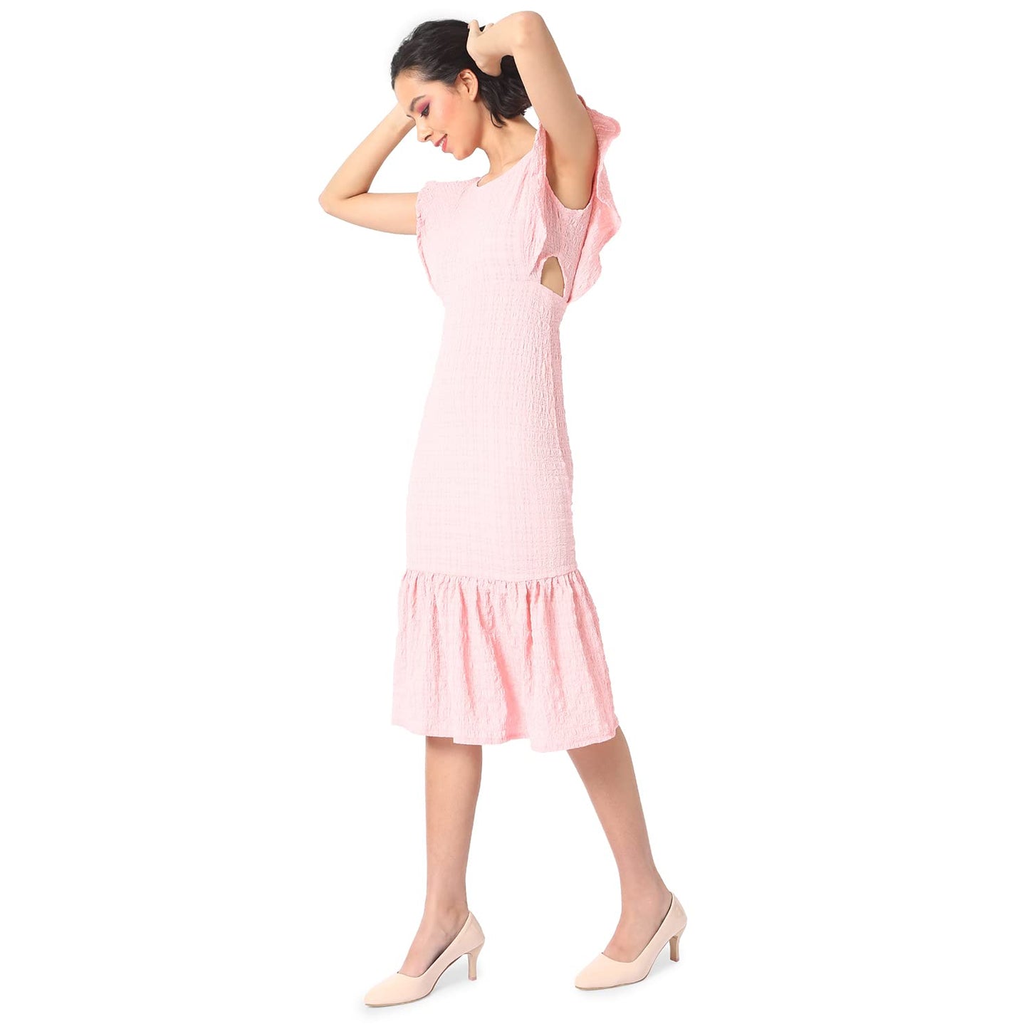 Campus Sutra Women Solid Stylish Pink Casual Dresses(SUSU22_CSWSSDR5103_S)