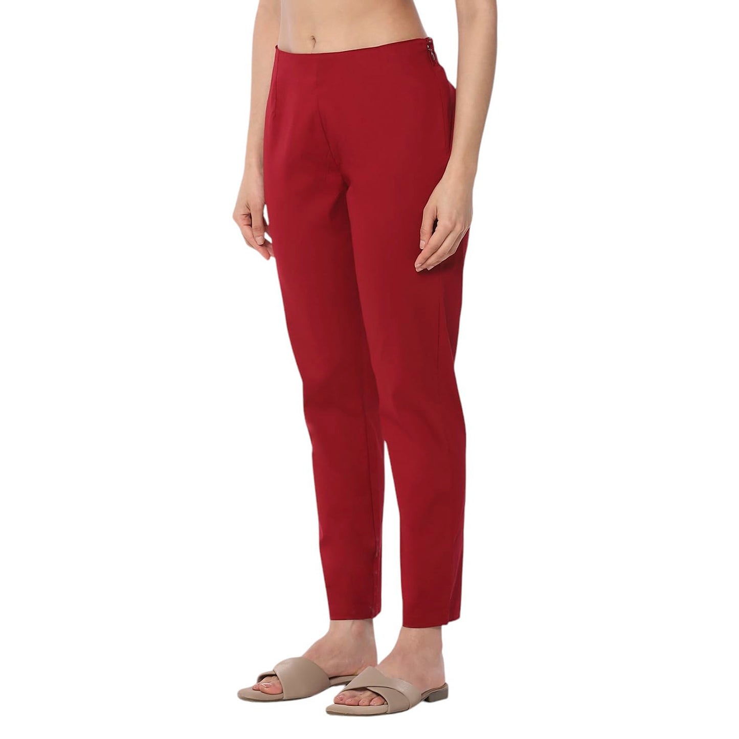 Rangriti Women's Regular Pants (JMBAG22105SS25MRN_Maroon