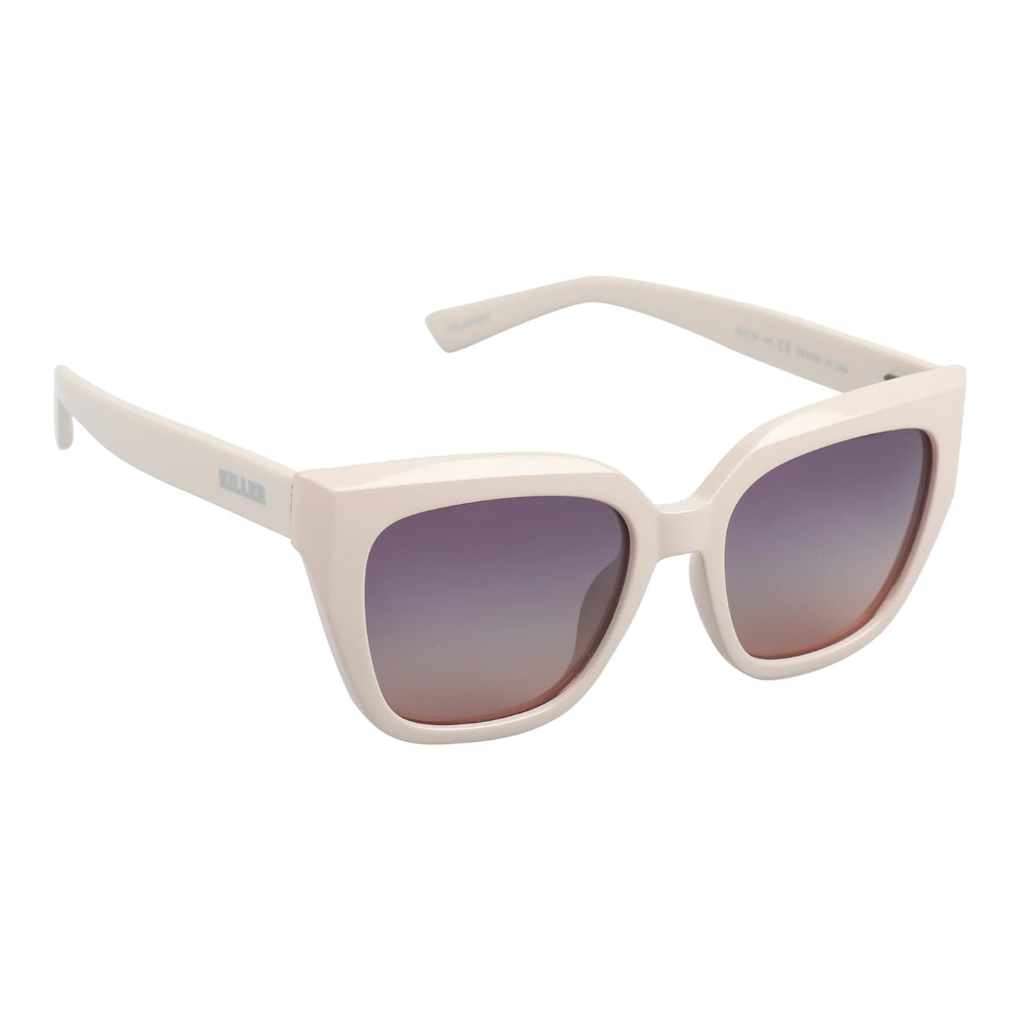 KILLER Women's Sunglass, Cat-Eye Shaped Acetate Frame Polarized Lens Sunglasses Case For Women, Girls, Gradient Lens Sunglasses, Frame Color - Beige, Lens - Grey