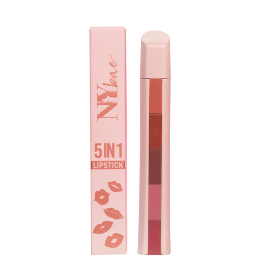NY Bae 5 in 1 Lipstick - Nude Moods 02 (6.5g) | Lip Crayon | Nude Pink and Brown Shades | Natural Finish | Lip and Cheek Tint | Eyeshadow | Lipstick | Bronzer | Travel Kit | Multi-stick