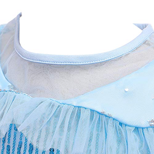 Hopscotch Girls Sequin Embellished Floor Length Ball Gown In Blue Color For Ages 3-4 Years