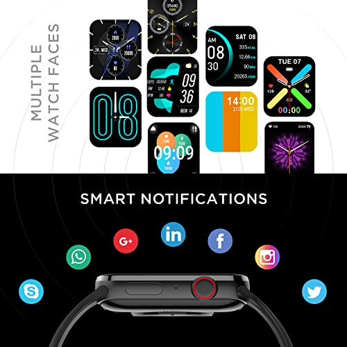 Fire-Boltt Visionary 1.78" AMOLED Bluetooth Calling Smartwatch with 368 * 448 Pixel Resolution, Rotating Crown & 60Hz Refresh Rate 100+ Sports Mode, TWS Connection, Voice Assistance (Black)