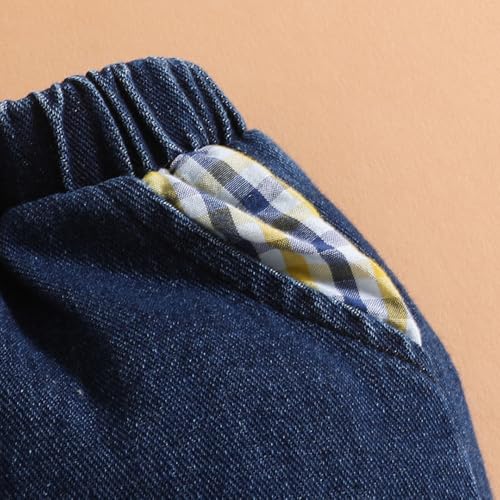 Hopscotch Boys Full Sleeves Checks Print Grey Jeans Set For Ages (3-4 Years)