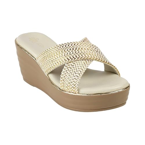tresmode TULSA Cream Women's Dress Wedge Heel Sandals in Size 3 UK / 36 EU