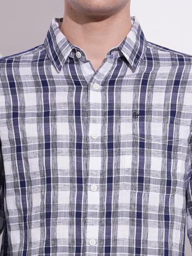 Being Human Navy Regular Fit Regular Collar Men's Shirt Clothing