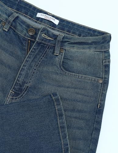 U.S. POLO ASSN. High Rise Wide Leg Jeans (UWAW24JEN163_Blue_30)