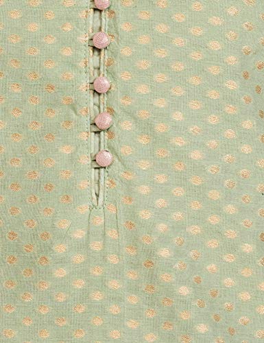 BIBA WOMEN YARNDYED SALWAR KURTA DUPATTA(SKD6420_SAP GREEN_42)