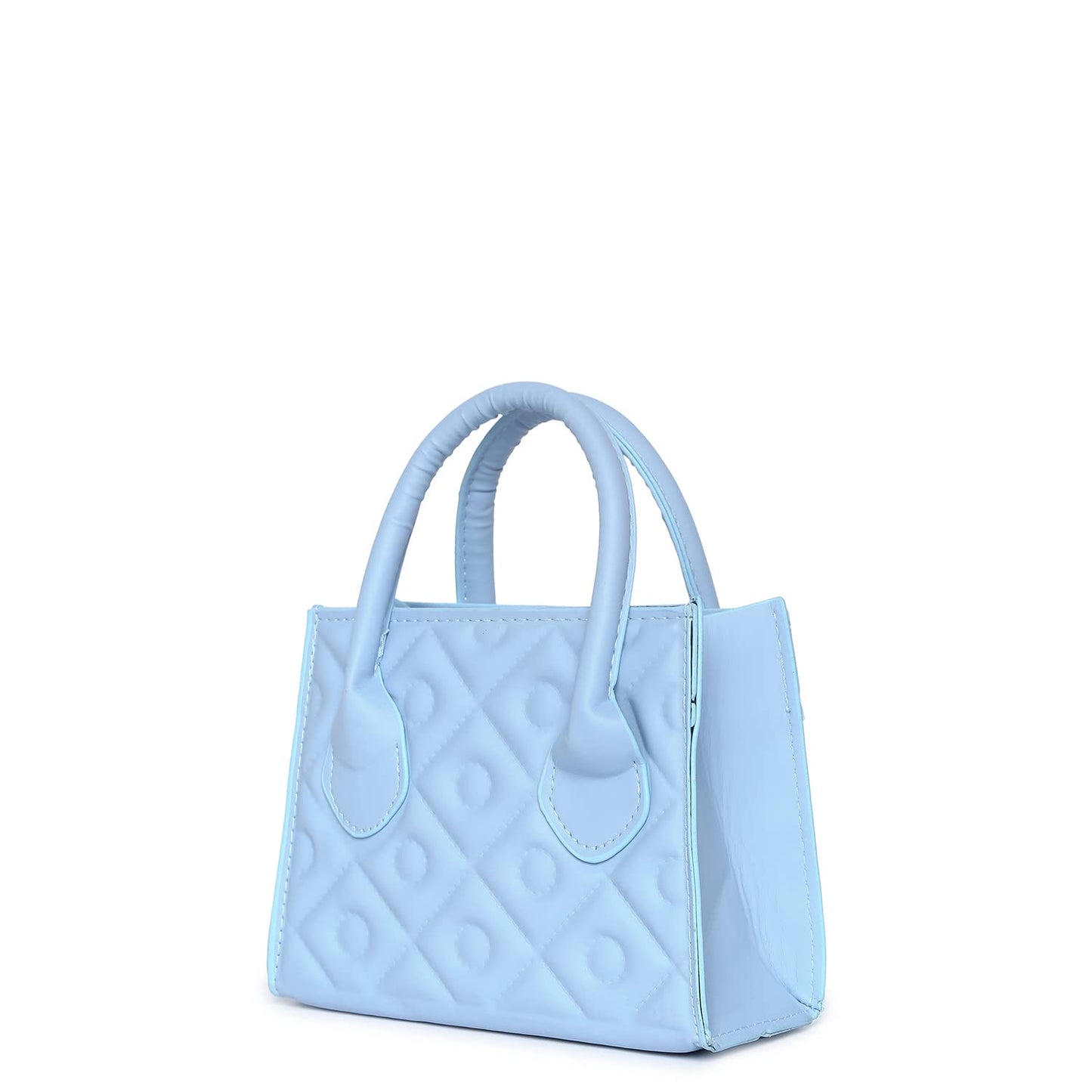 Haute Sauce Women's Quilted Hand Bag with Zip Lock (AZ_HSHB1037) Blue