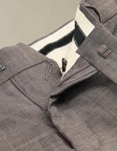 Arrow Men's Checked Twill 1851 Trousers (ARAKTR2190_Brown_38)