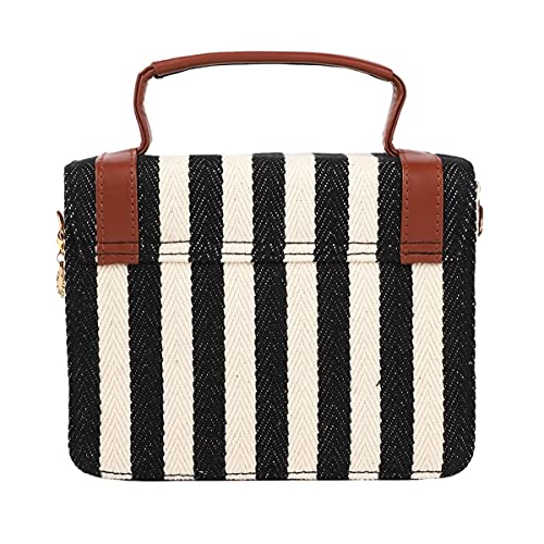 ACCESSHER stylish trendy Black and White Solid Sling Bag for girls and women pack of 1