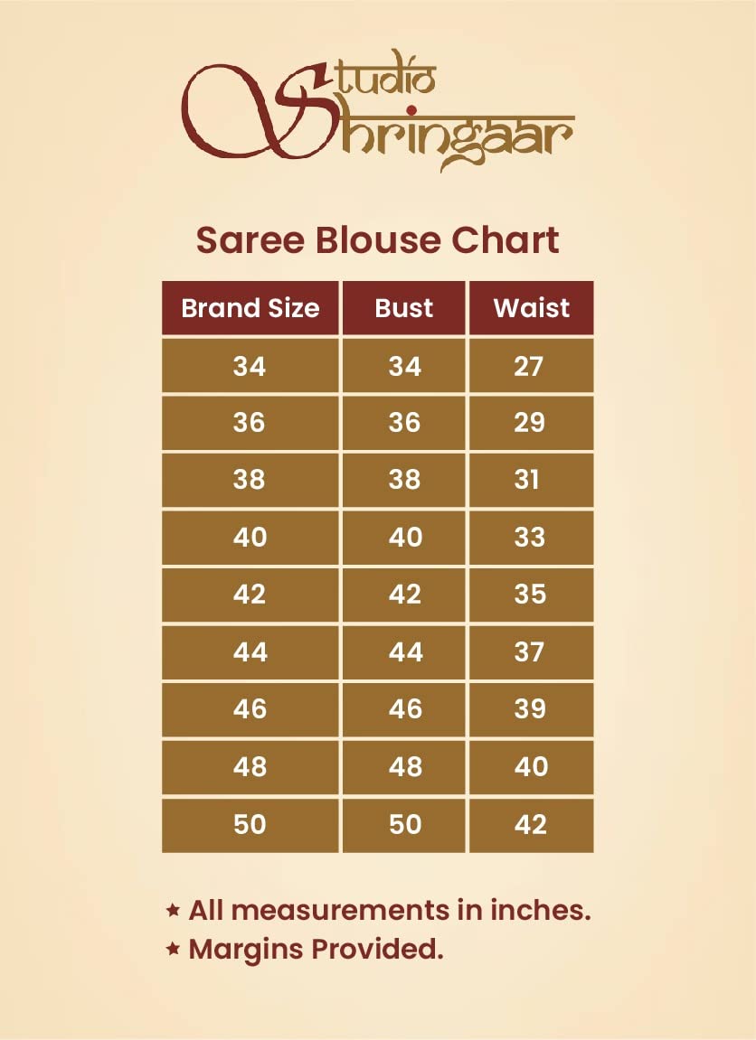 Studio Shringaar Women's Maroon Brocade Readymade Saree Regular Fit Elbow Length Sleeves Blouse (Maroon, 34)