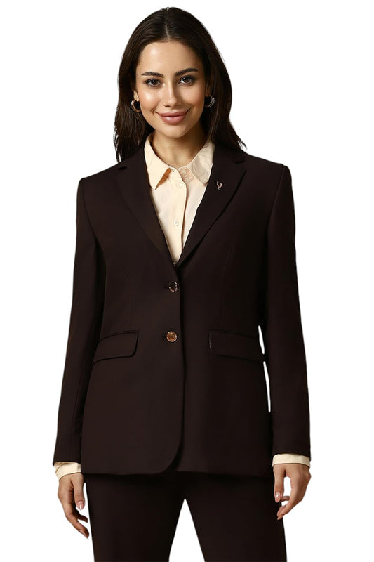 Allen Solly Women's Blazer (AHBZERGPC09595_Brown