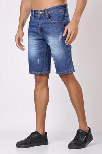 London Hills Denim Shorts for Men | Jeans Shorts for Men Plain Light Blue