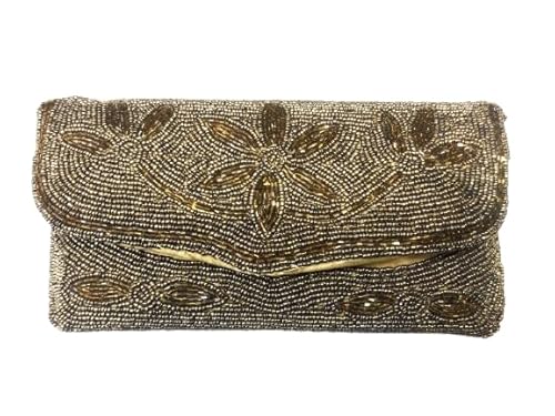 OLL Clutch Purse | Wedding Clutch | Party Hand Purse | Women Clutch Purse | Chain Purse | Wallet Hand Bag | Lock System Hand Bag | GOLDEN BROWN COLOR
