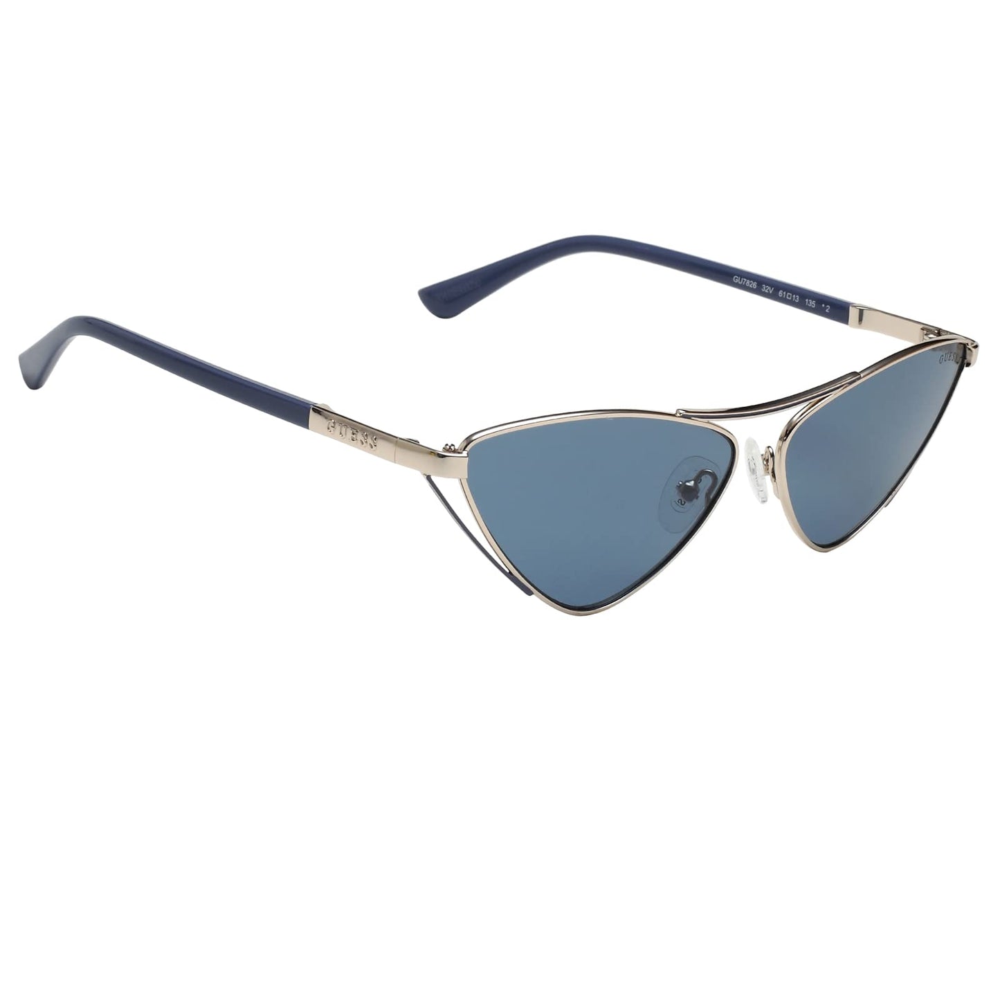 Guess Solid Cat-eye Women Sunglasses - (GU7826 32V 61 S |61| Blue Color Lens)