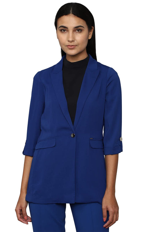 Allen Solly Women's Regular Blazer (AHBZWRGHC17271_Blue