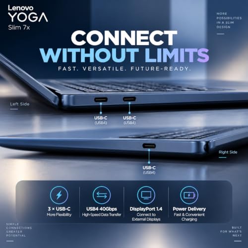 Lenovo Yoga Slim 7X Gen 11 14-inch/35.56cm WUXGA OLED Laptop, Snapdragon X2 Plus 6-Core, 16GB LPDDR5X RAM, 512GB SSD, Integrated Graphics, Windows 11 SL, MS Office 2024