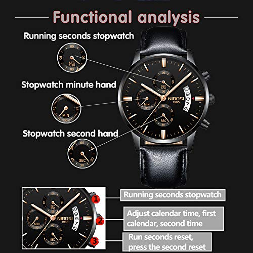 NIBOSI Chronograph Men's Watch (Black Dial Black Colored Strap)
