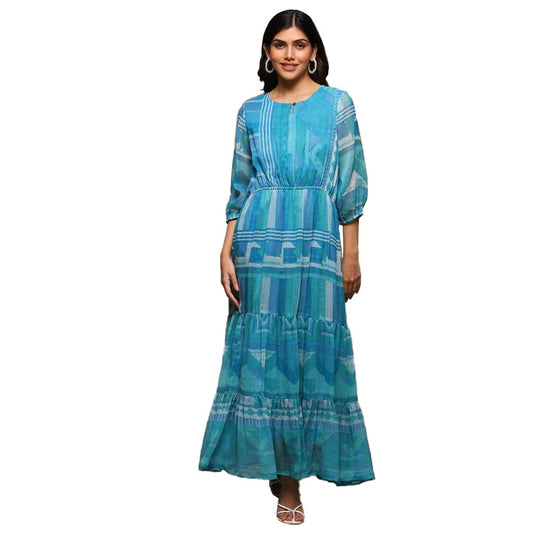 BIBA Women Printed Mix and Match(Casual D1975_Blue_36)