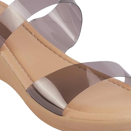 tresmode PARKLANE Black Women's Dress Wedge Sandals in Size 4 UK / 37 EU