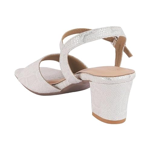 tresmode Sanrep White Women's Dress Block Heel Sandals in Size 3 UK / 36 EU