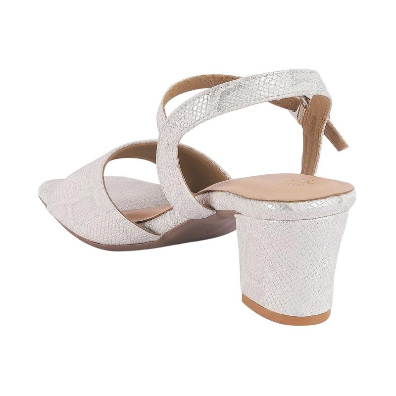 tresmode Sanrep White Women's Dress Block Heel Sandals in Size 3 UK / 36 EU
