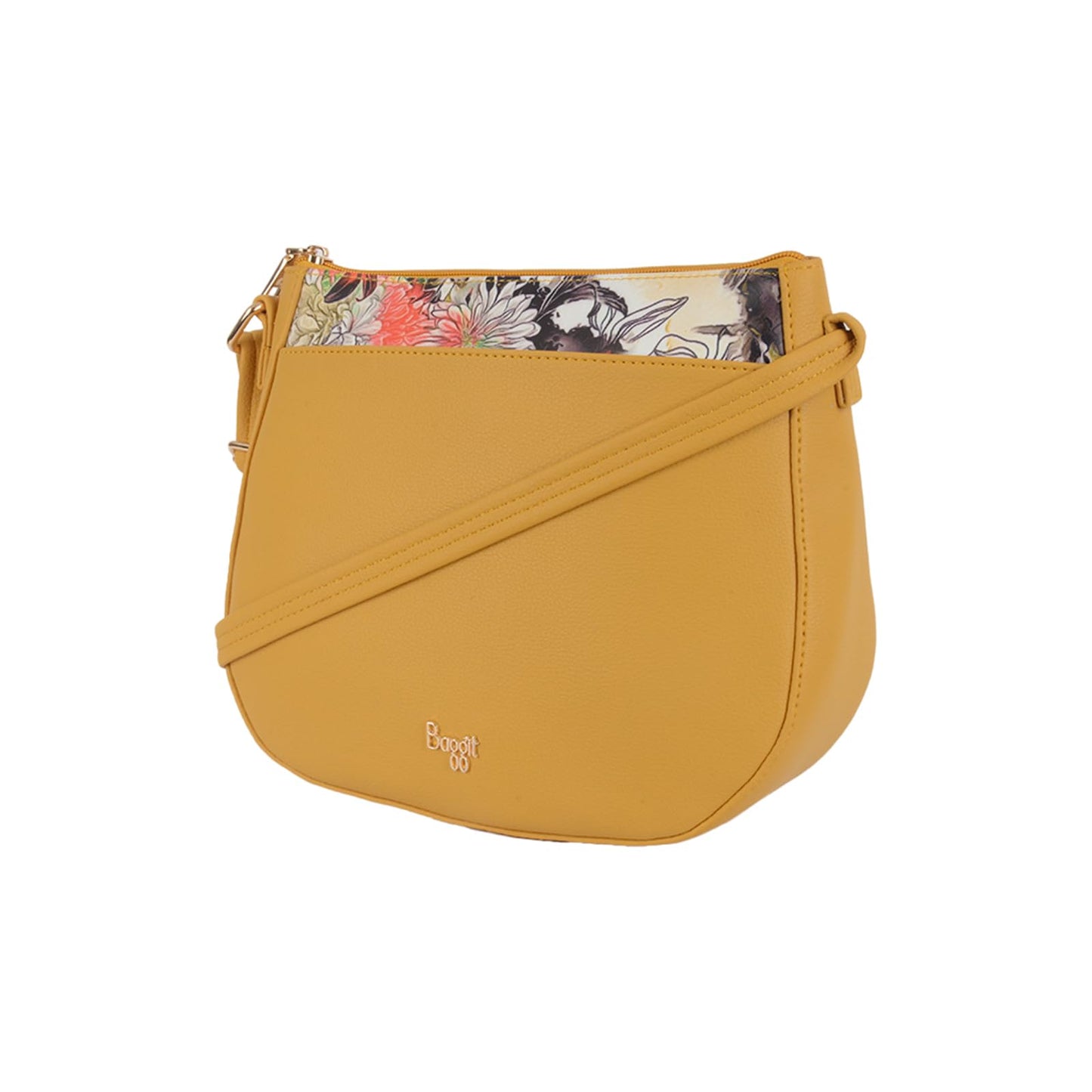 Baggit Women's Landmark Yellow Small Sling Bag | Ladies Stylish Casual Cross Body Purse Handbag | Faux Leather | 6-Month Warranty | Cruelty-Free Material | Made in India
