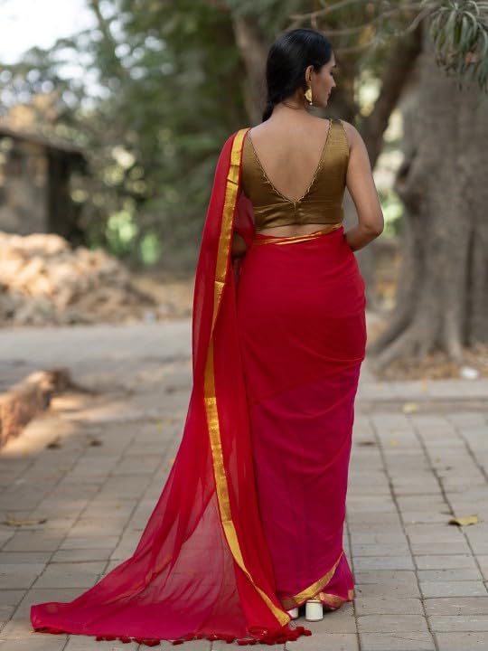 Suta Fuschia Pink Cotton Saree