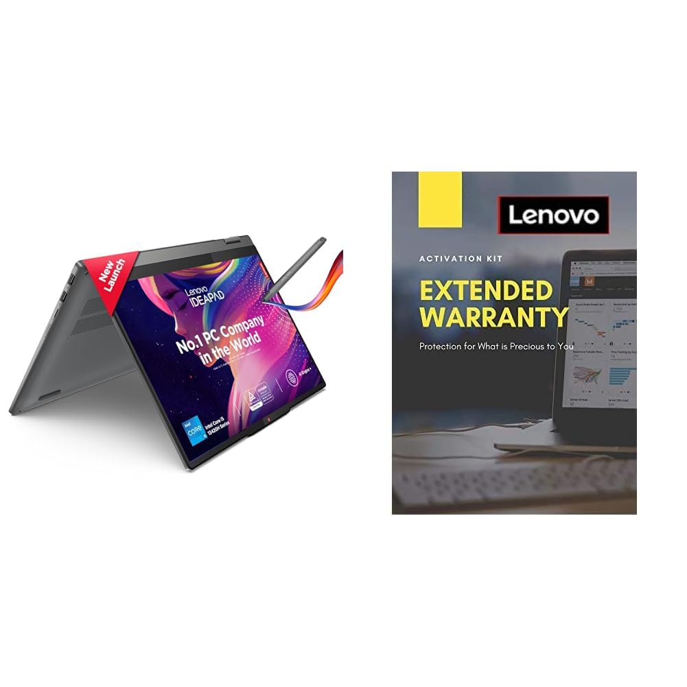 Lenovo Smartchoice Ideapad 5 2-in-1 13th Gen Intel Core i5-13420H (16GB RAM/512GB SSD/Windows 11/Office Home 2024/W 2 Year Extended Warranty with Onsite Service(5WS0K75724)