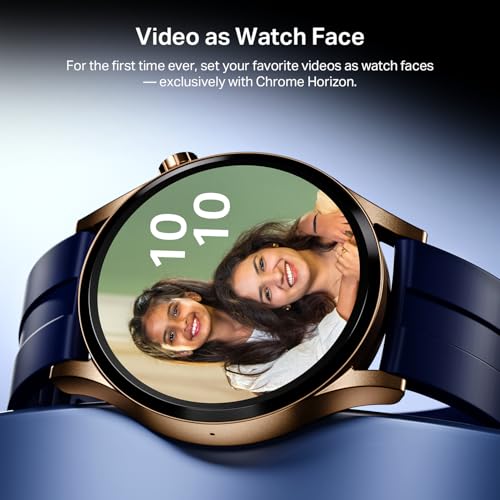 boAt Chrome Horizon, Premium Metal Body, Video Watch Faces, 1.51”(3.83cm) AMOLED Round Display, HRV & VO2 Max, Auto-Activity Detection, ASAP Charge, HRV Smartwatch for Men & Women (Royal Blue)
