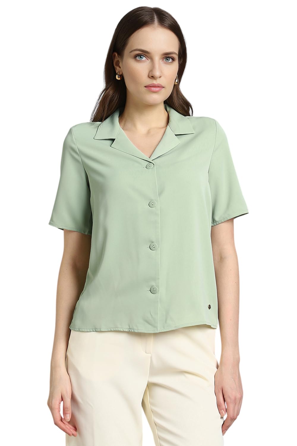Van Heusen Women's Regular Fit Shirt (VWSHURGF739720_Grey