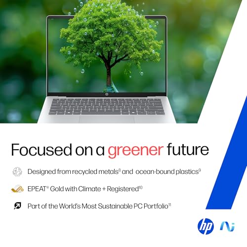 HP OmniBook 5 QC Snapdragon X1-26-100 Next Gen AI Laptop, (16GB LPDDR5x, 512GB SSD), 2K,14''/35.6cm OLED, Win11,Office24, Silver,1.35kg, FHD Camera w/Privacy Shutter, Backlit, he0014QU