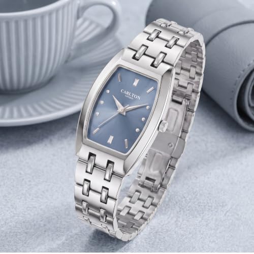 Carlton London Women's Watch Catherine Blue Rectangle Dial CL-CT-SBLU