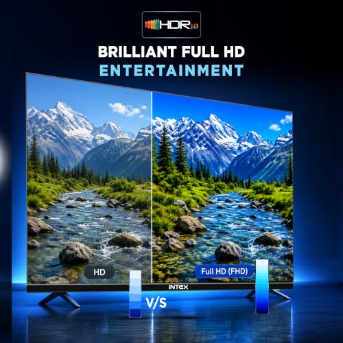 Intex 32 Inch Frameless HD Ready Smart Google TV | Android 14 | HDR10 | Dolby Audio | A+ Grade ADS Panel | 24W Speakers | Voice Control | Chromecast Built-in | Dual Band Wi-Fi | 280 Nits I LED-GV3207