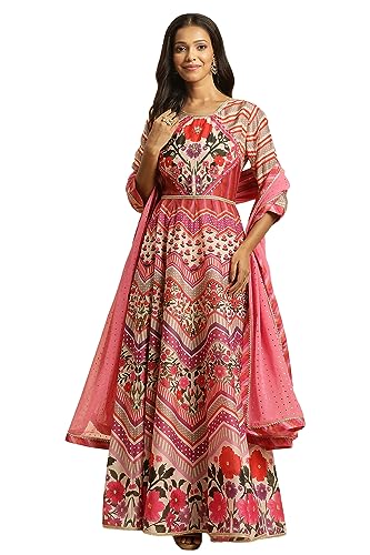 Wishful by W Women's Polyester Dress & Dupatta (23AUSP11442-122624_Multicolour