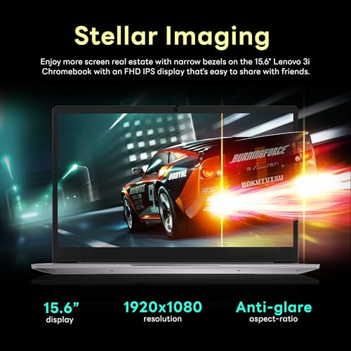 Lenovo Ideapad 3 15.6" FHD Chromebook, Intel Celeron N4500, 4GB RAM, 224GB Storage (64GB SSD+160GB Docking Station Set), ‎Intel UHD Graphics, Full Size Keyboard, Chrome OS, Artic Gray
