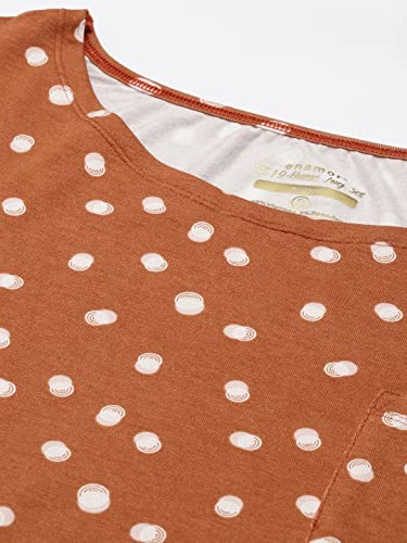 Enamor Essentials-Relaxed Fit Soft, Drapey Printed Top & Jogger Lounge Set for Womens-EC19 (EC19_Terra Cotta Circle Aop_2XL)