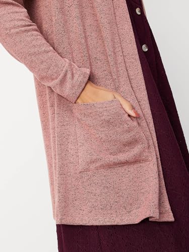 Max Women Relaxed Fit Shrug with Pockets (SHRUG3102BLUSH)_L