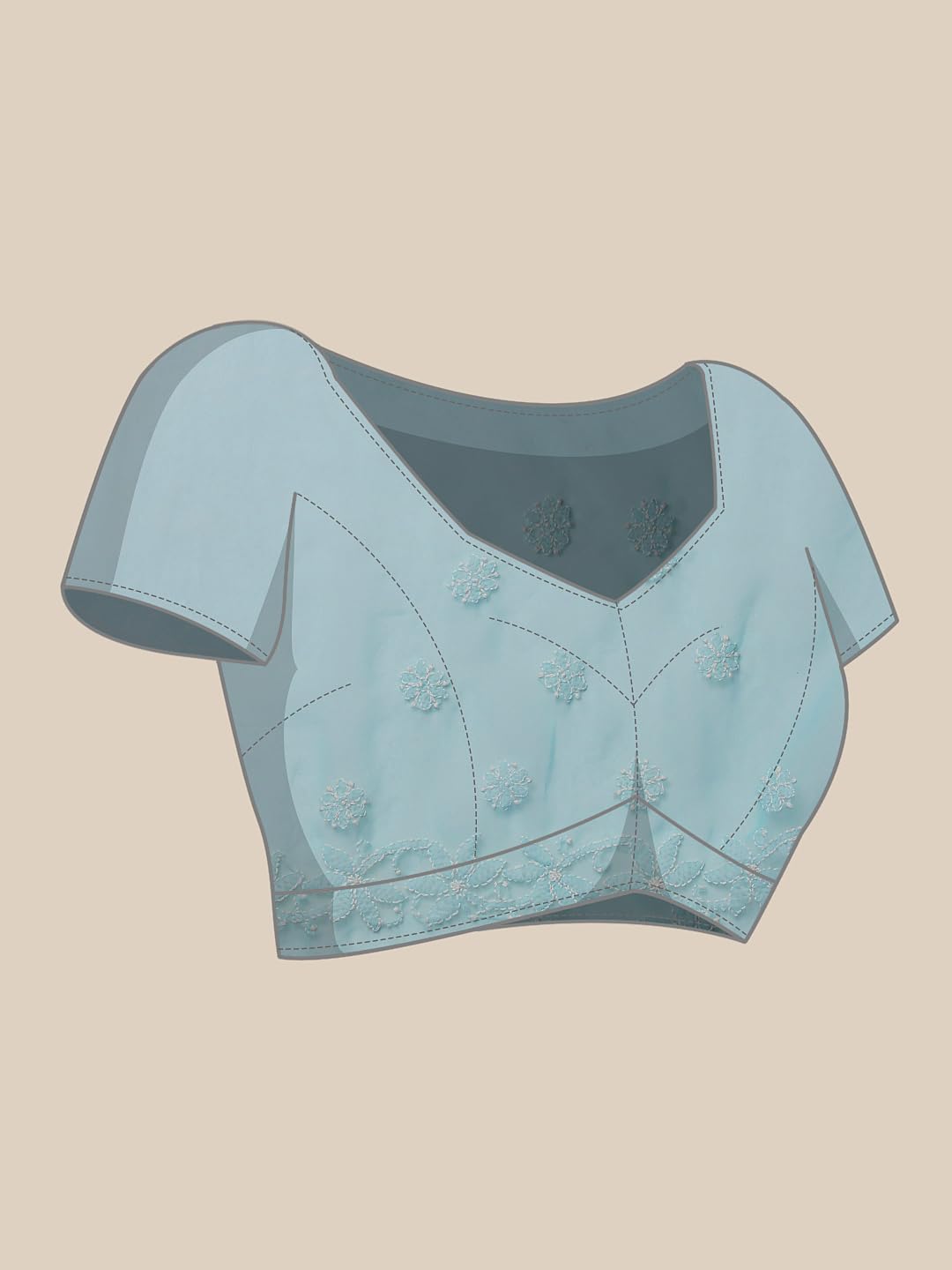 Ada Women's Hand Embroidered Faux Georgette Saree with Blouse Piece A130075 Blue