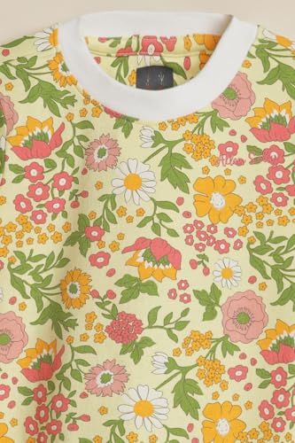 Allen Solly Girls Yellow Print Casual Dress