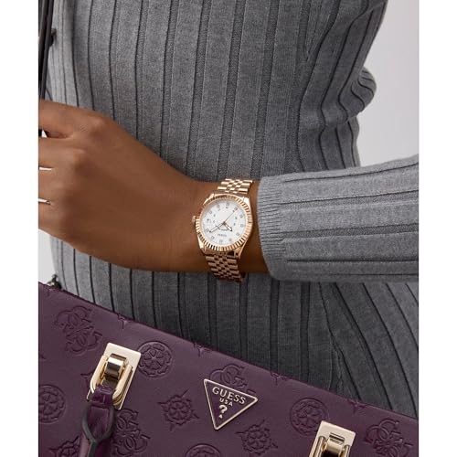 GUESS White Round Dial Analog Women's Watch - GW0936L4